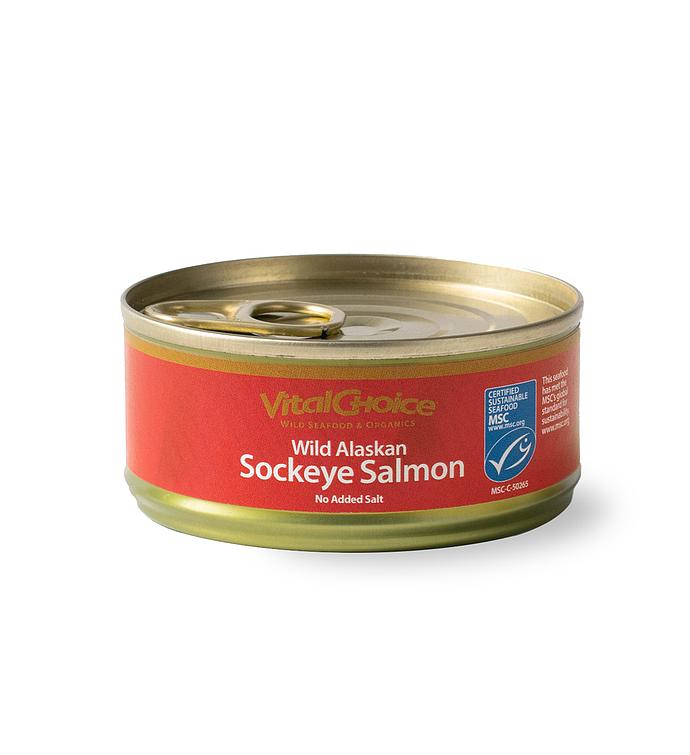MSC Canned Sockeye Salmon - with edible skin & bones, no added salt 